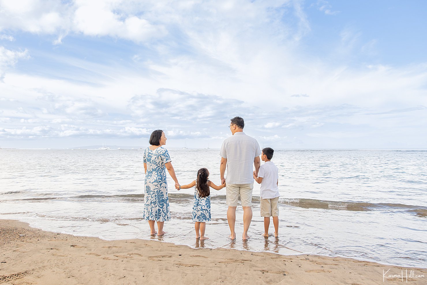 happy family on beach 