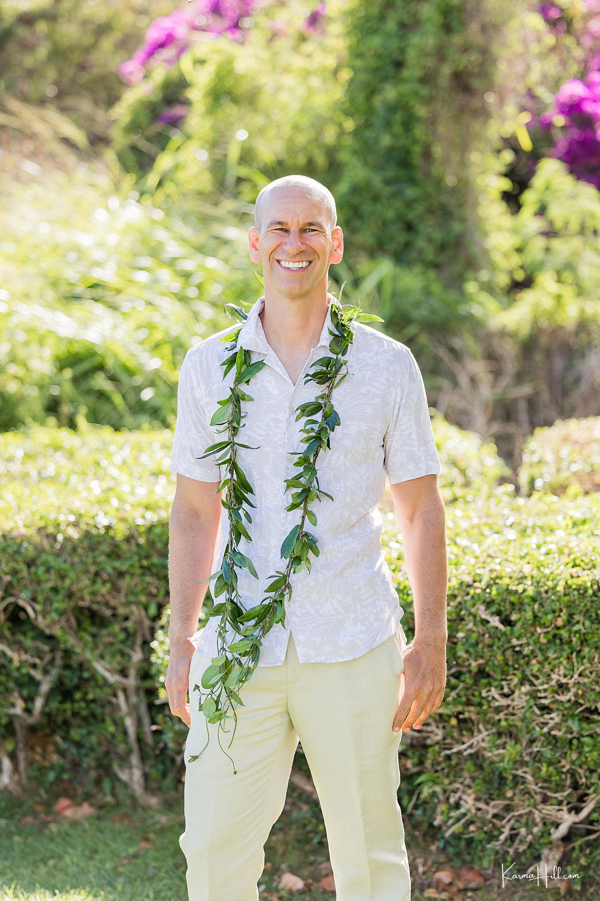 Maui wedding photo of groom