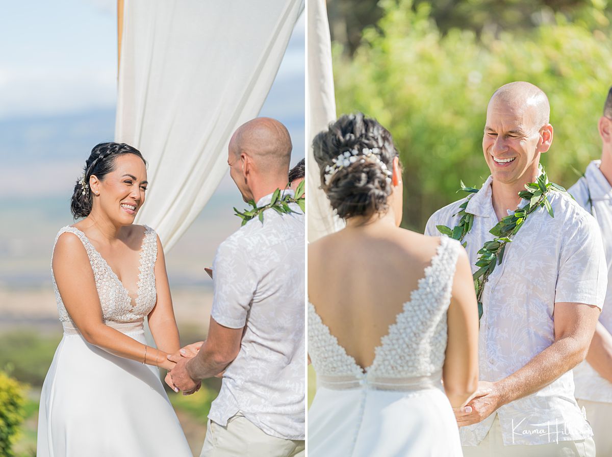 Maui wedding photo of intimate bride and groom moments