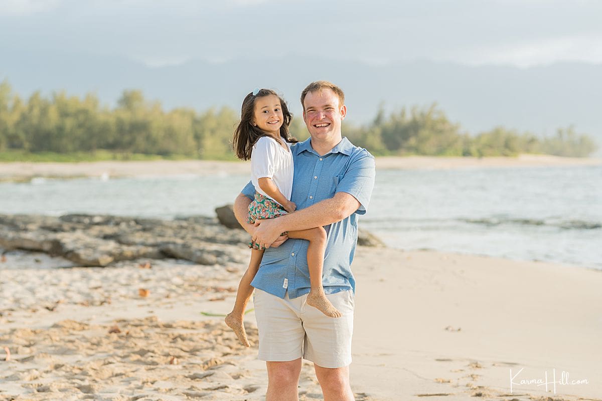 family on beach