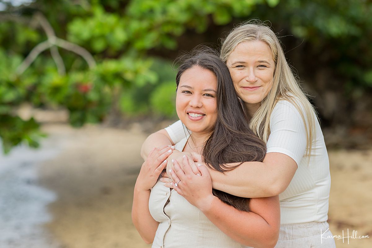 newly engaged lesbian couple