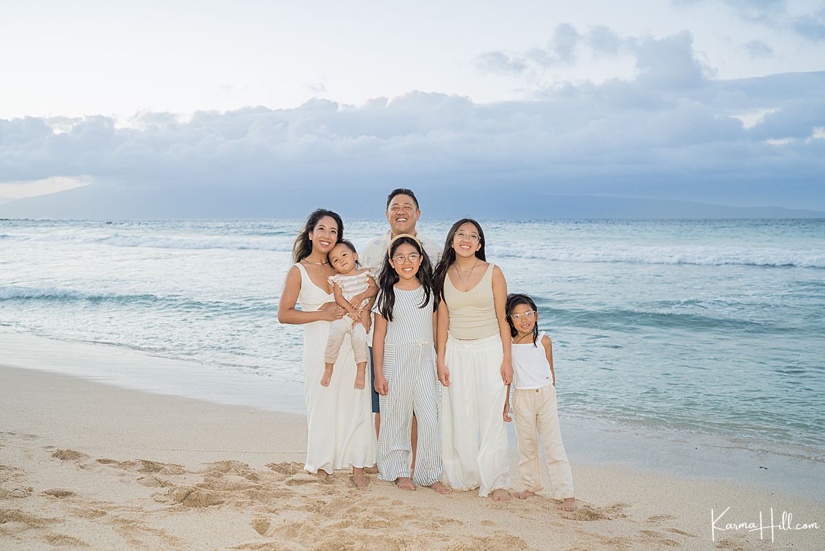 happy family on beach 