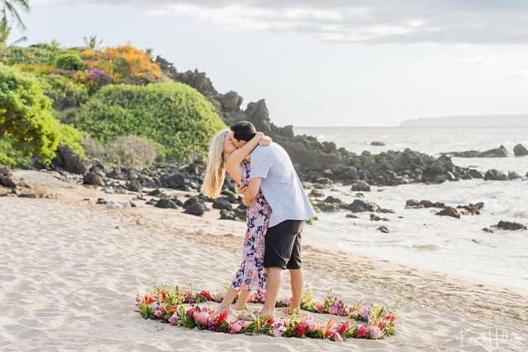 A Golden Yes - Alex & Carly's Maui Proposal Portrait