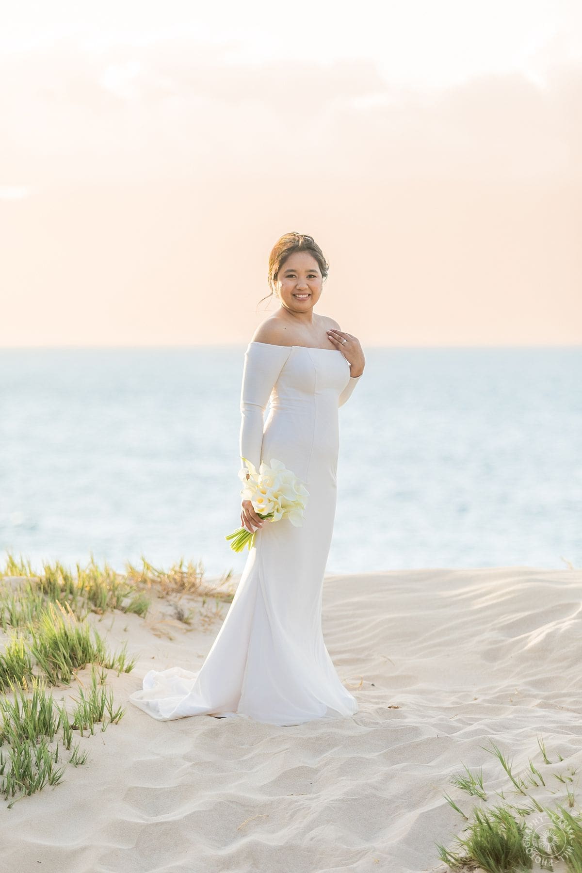 bride on beach 