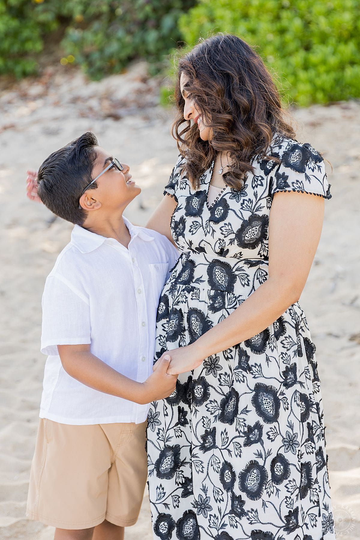 happy family on beach