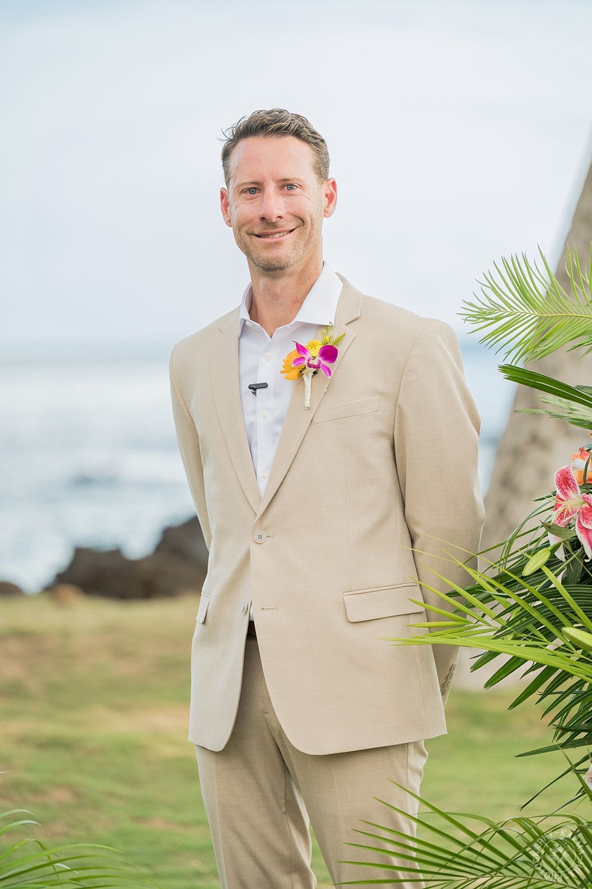 groom on beach